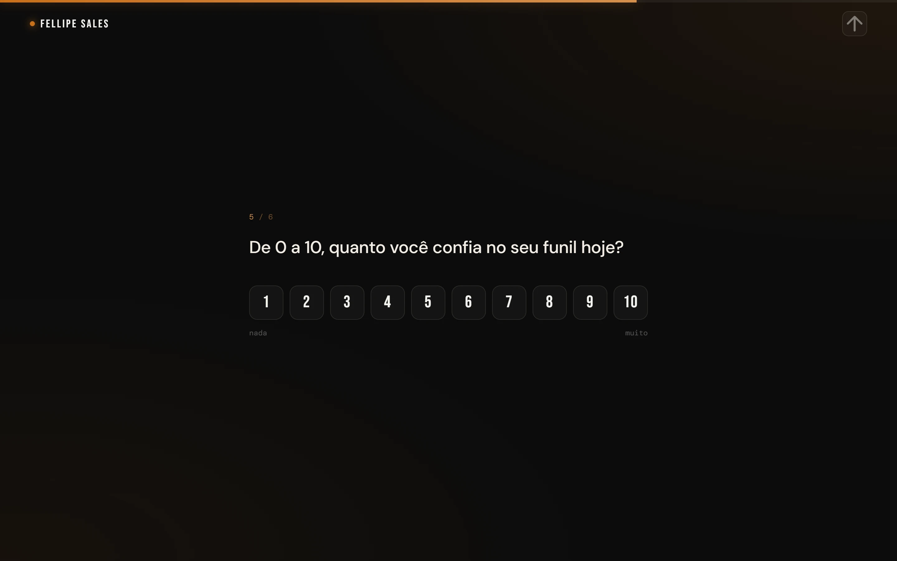 Pergunta de escala de satisfação
