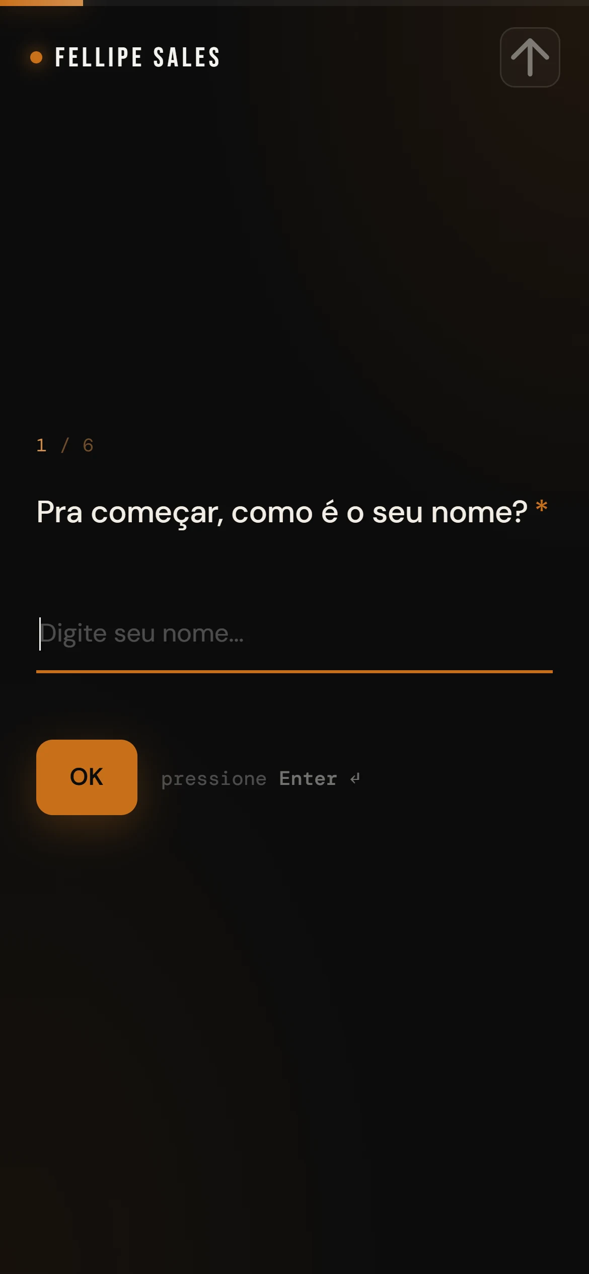 Formulário aberto no celular